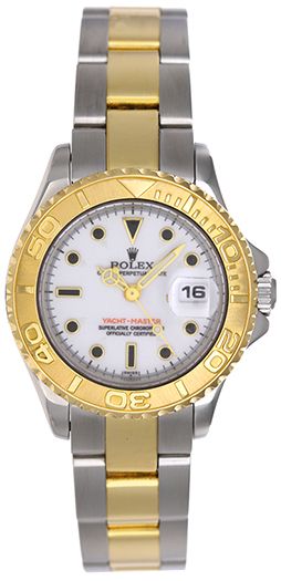 Rolex Ladies Yacht - Master 2-Tone Watch 69623 White Dial White Dial