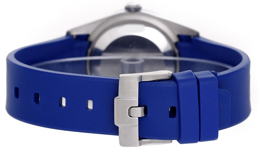 rolex datejust blue leather strap