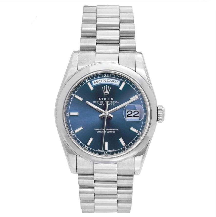 18k White Gold Watch 118209 Blue Dial
