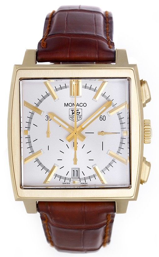 Tag Heuer Monaco Chronograph Mens 18k Yellow Gold Watch CW5140.FC8147