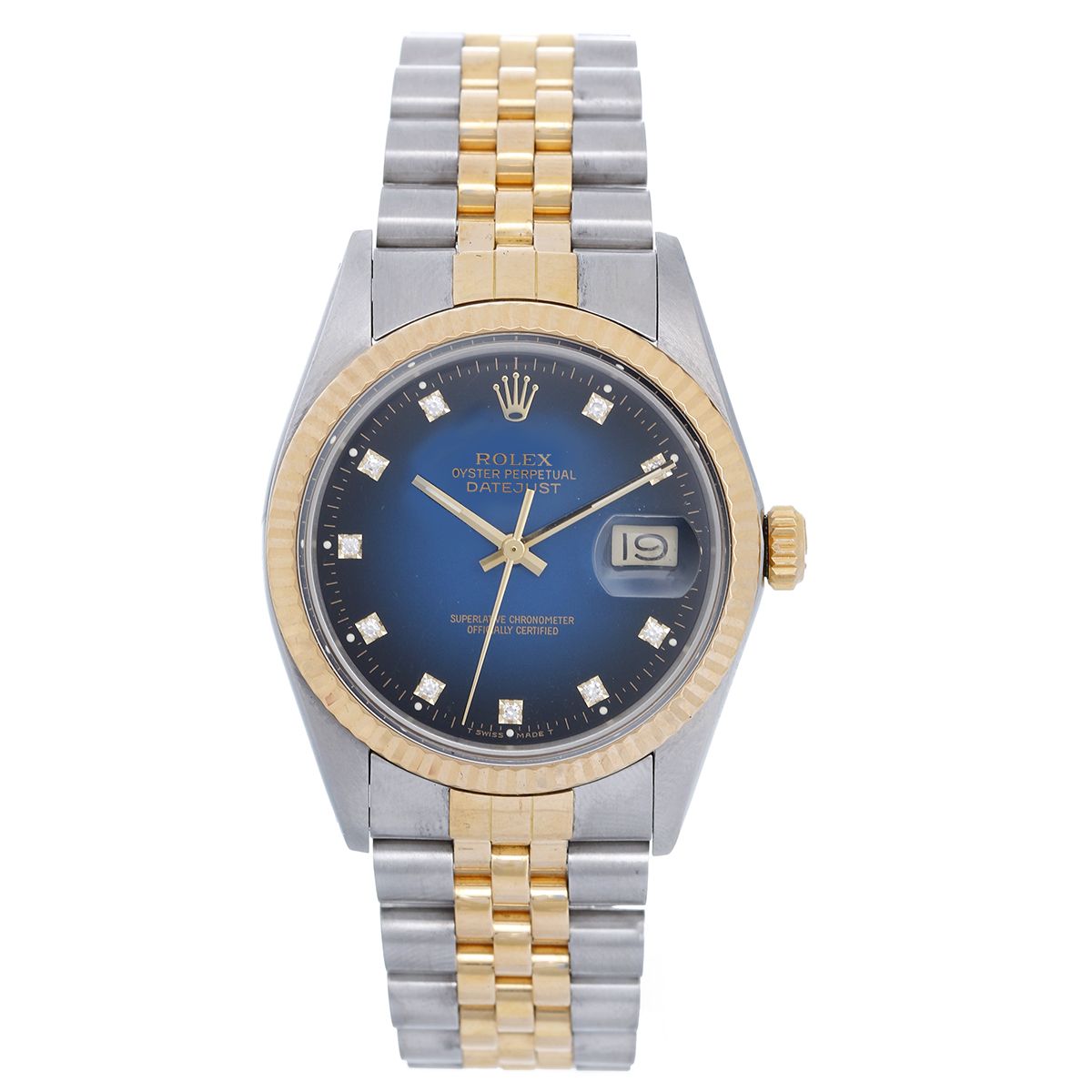 rolex datejust blue gold