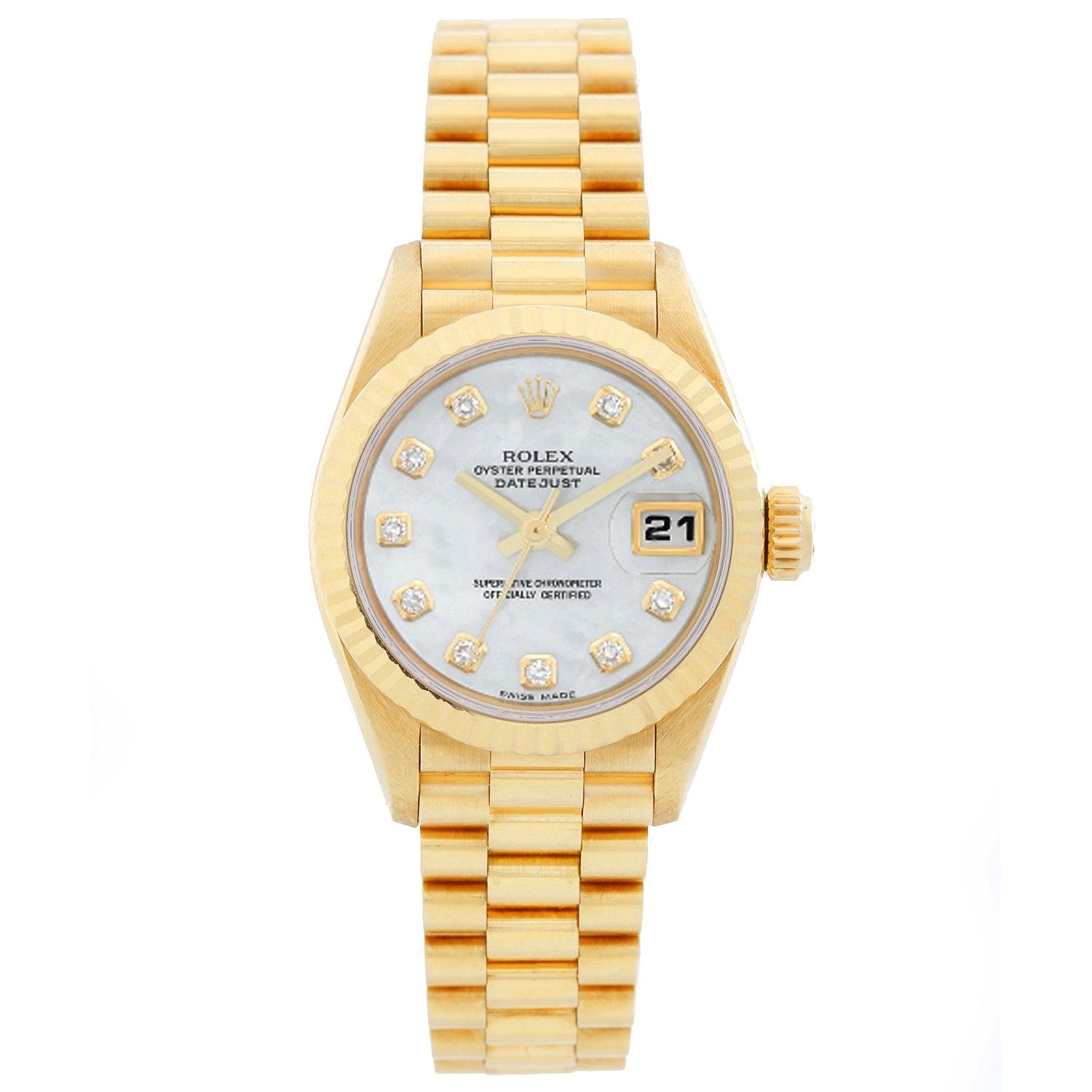 rolex ladies president white gold