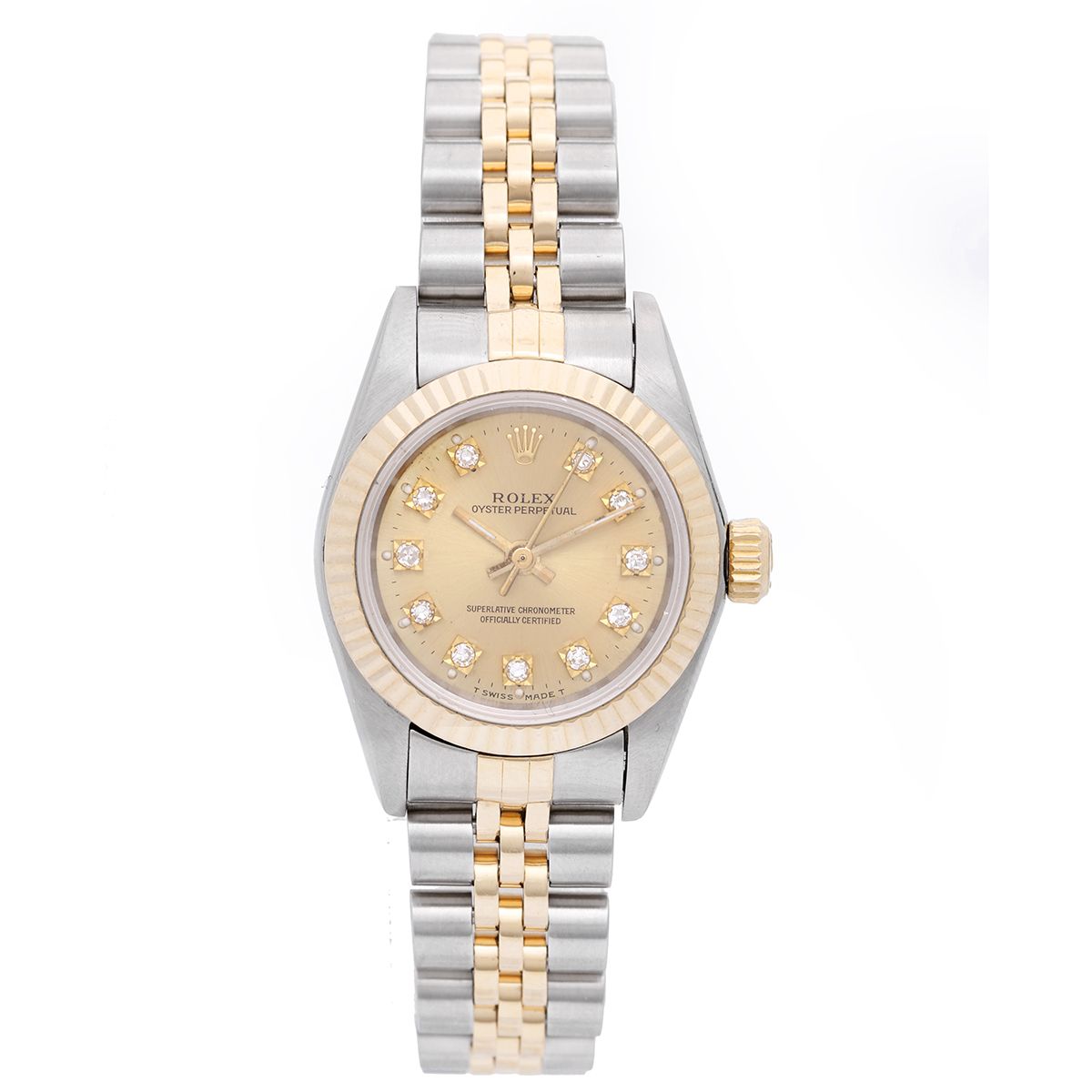 rolex ladies 2 tone oyster perpetual