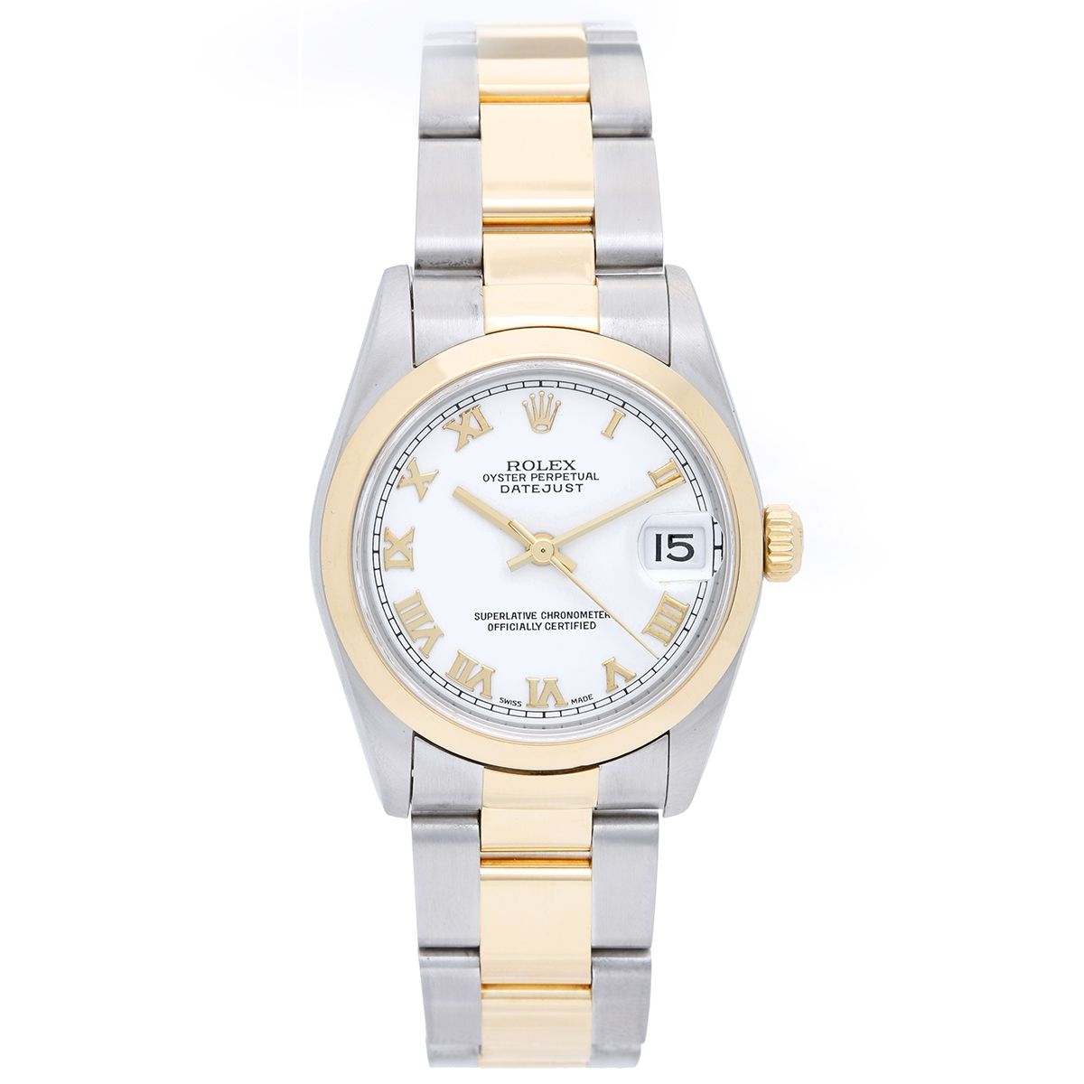 Rolex Datejust Midsize Unisex 2-Tone Watch 78243 White Dial