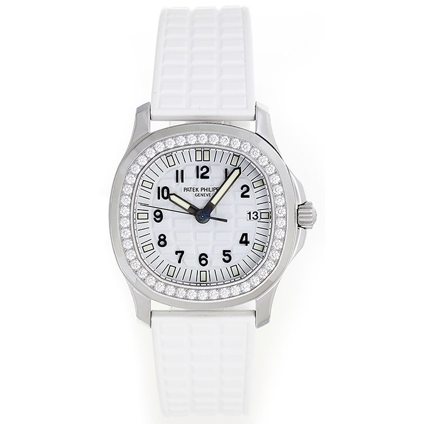 Patek Philippe Aquanaut Ladies Stainless Steel Diamond White Watch 5067a
