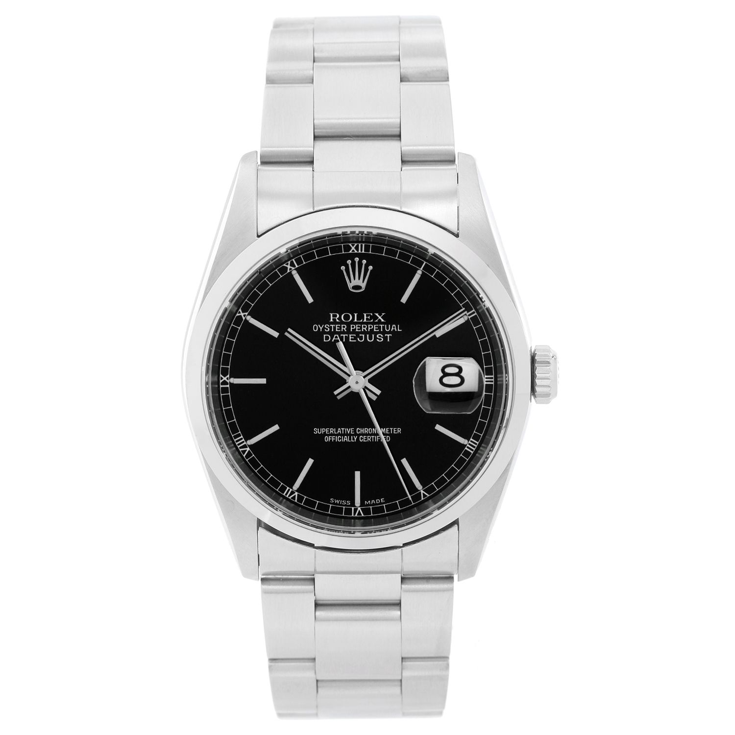 Stainless Steel Watch 16200 Black Dial