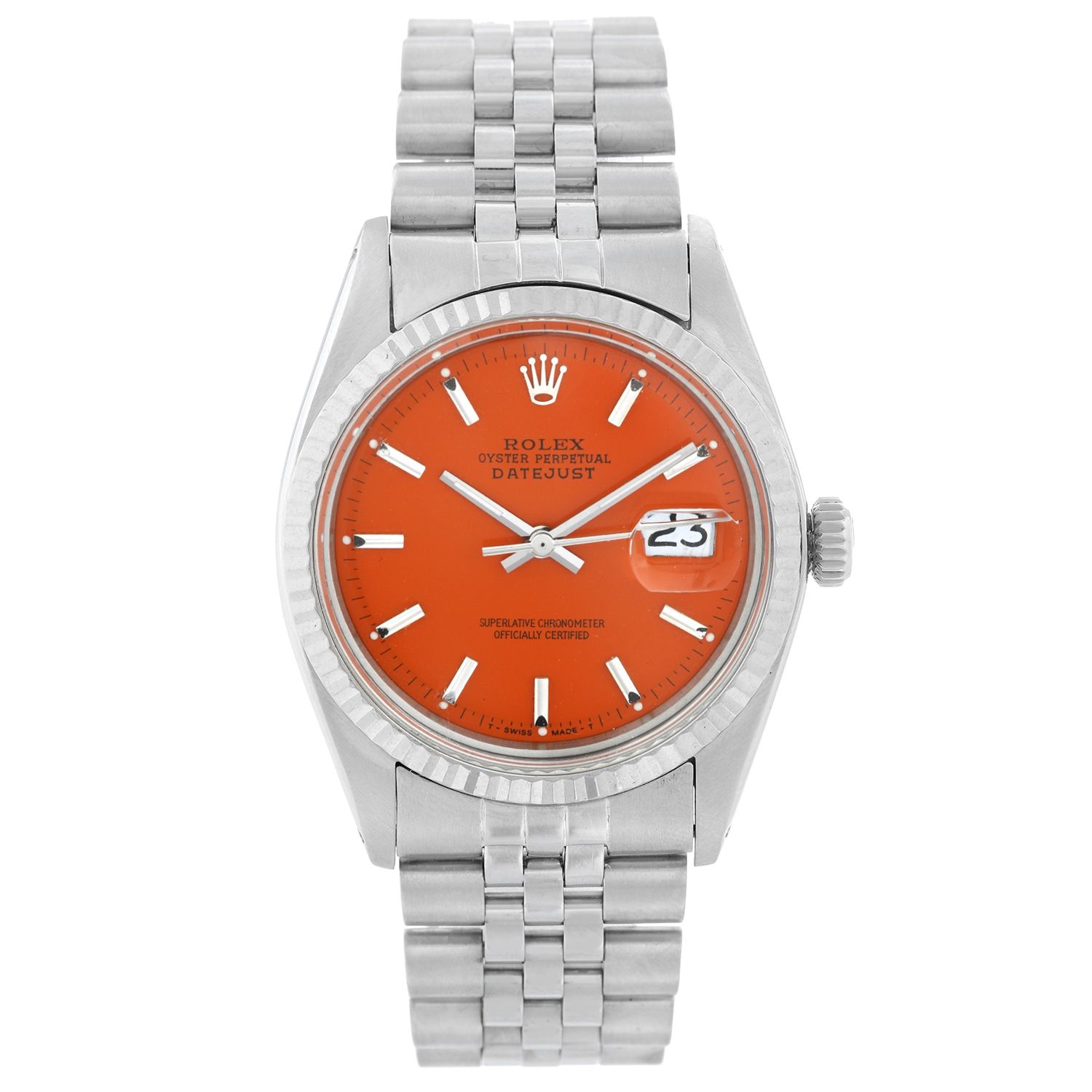Rolex Datejust Steel Watch 1601 Green 