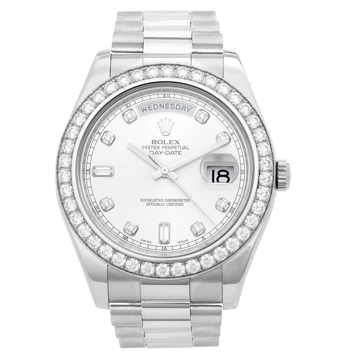 rolex white gold diamond watch