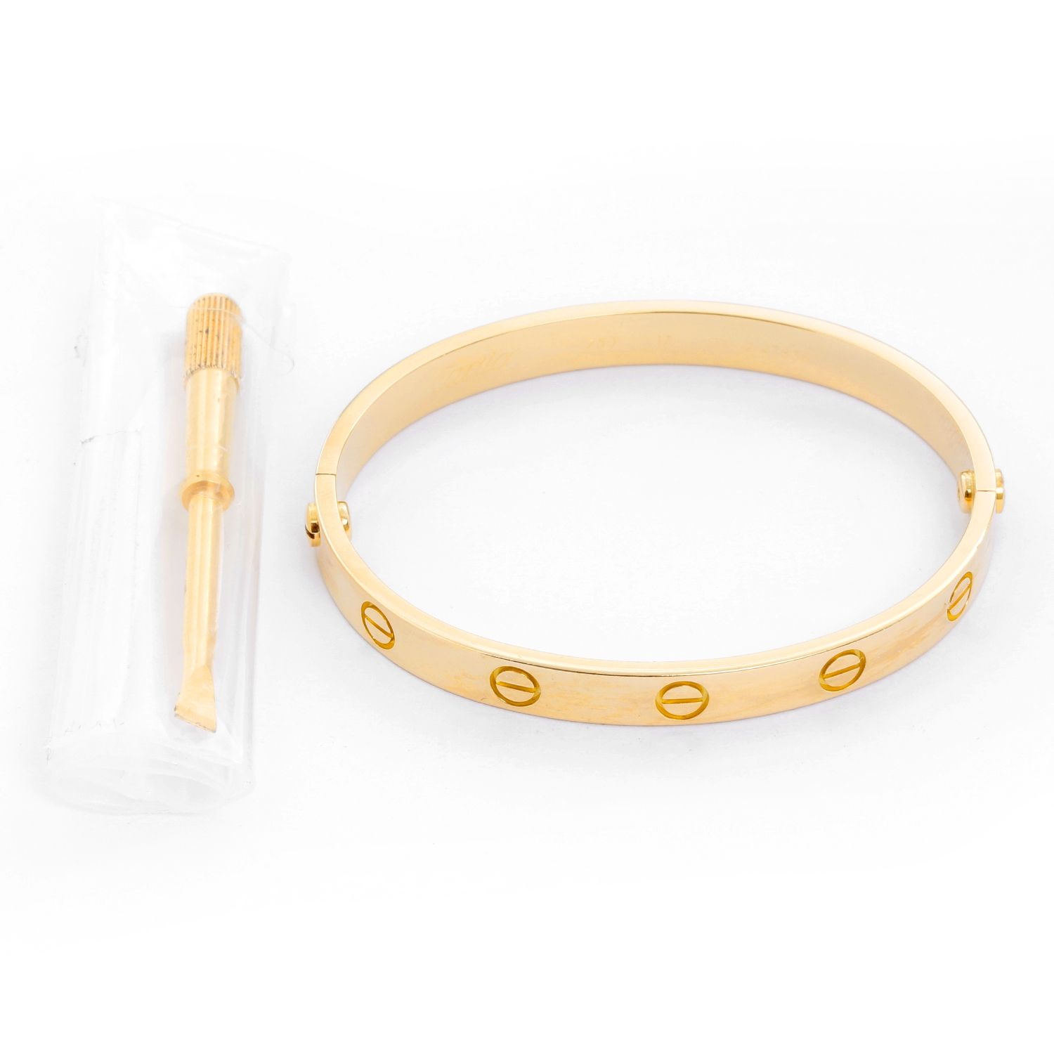 Cartier Love Bracelet 18k Yellow Gold Size 17 With Screwdriver