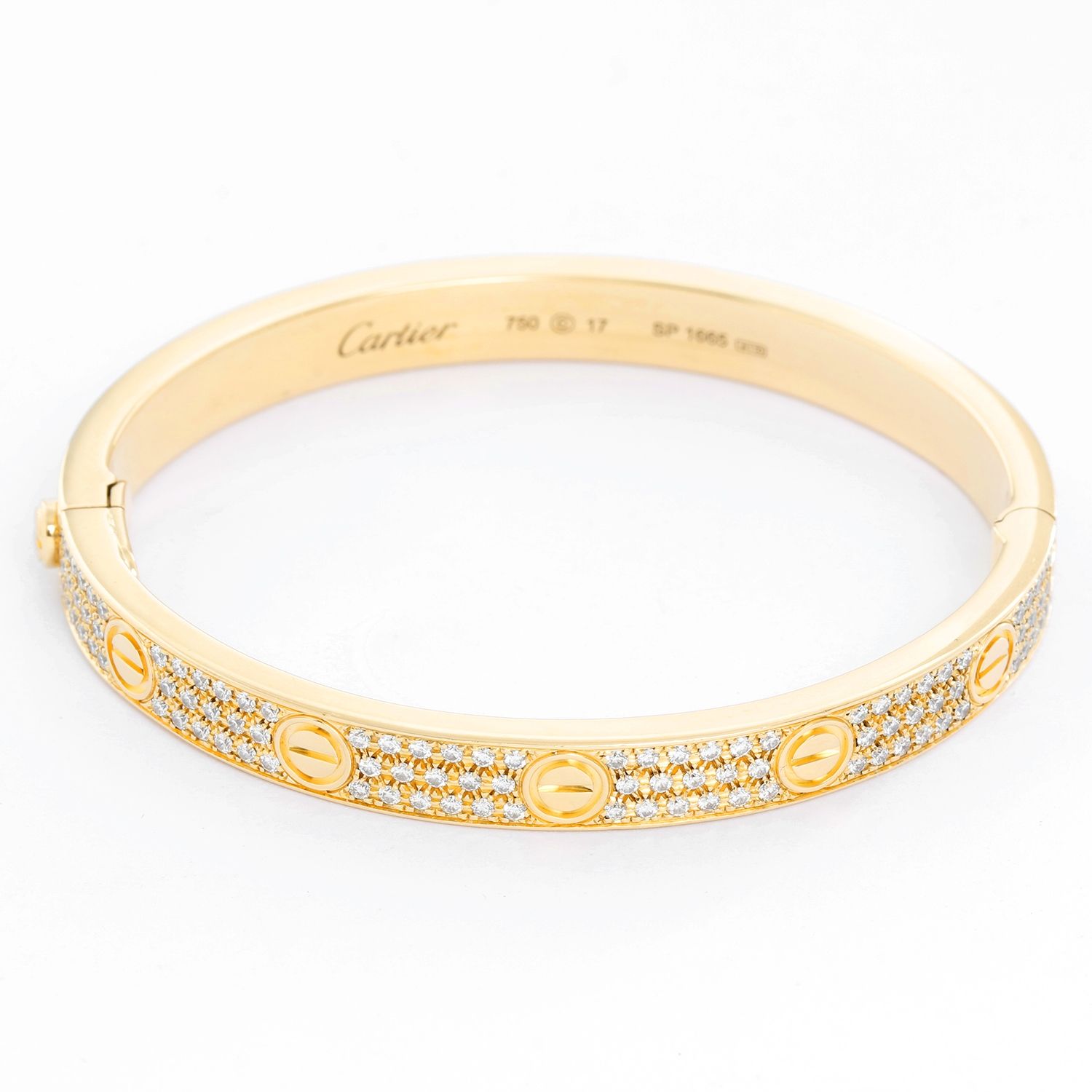 Cartier Love Bracelet 18k Yellow Gold Size 18 With Screwdriver