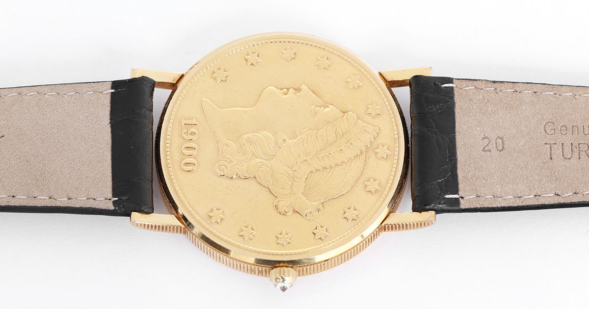 corum liberty head $20 coin watch