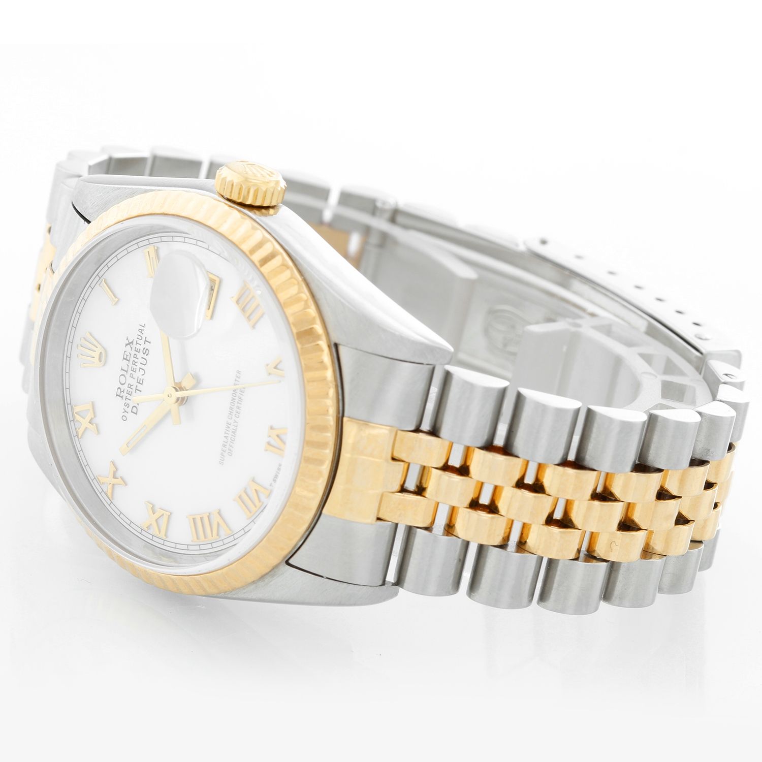 Rolex Men's Datejust 16233 Steel and Gold Mother of Pearl Dial Watch