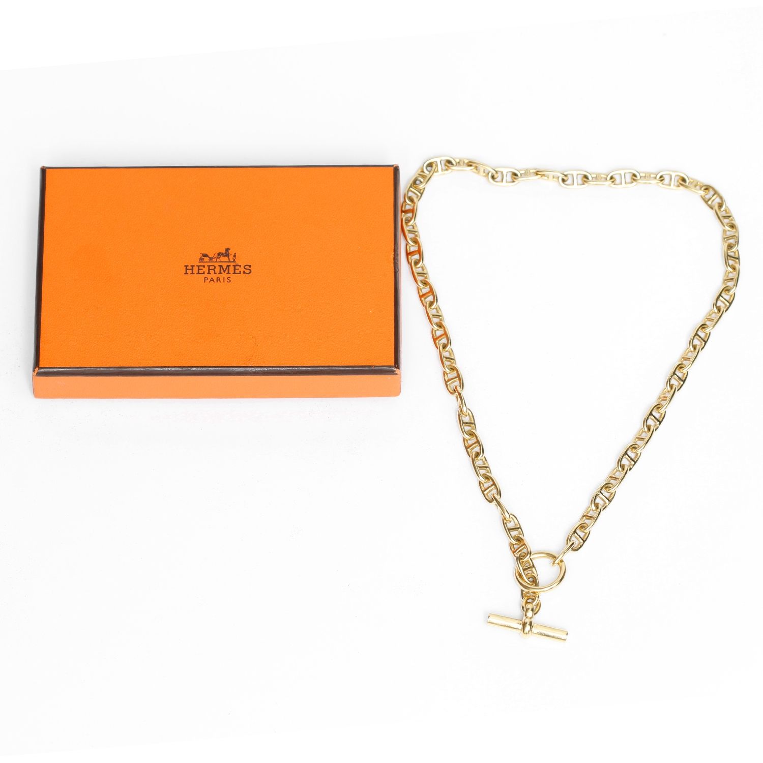 Hermes Chaine D'Ancre 18K Yellow Gold Necklace