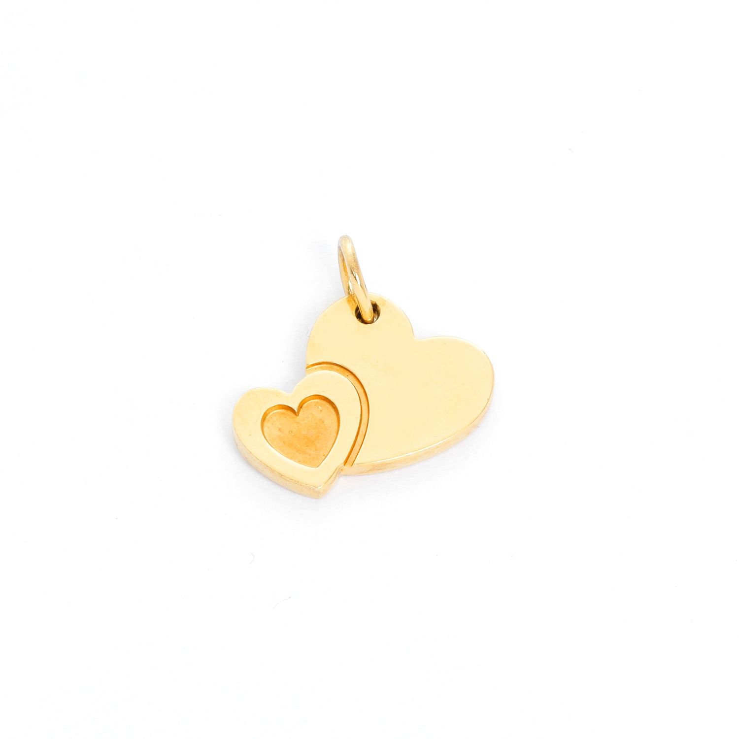 14K Yellow Gold Double Heart Charm 14K Yellow Gold Double Heart Charm