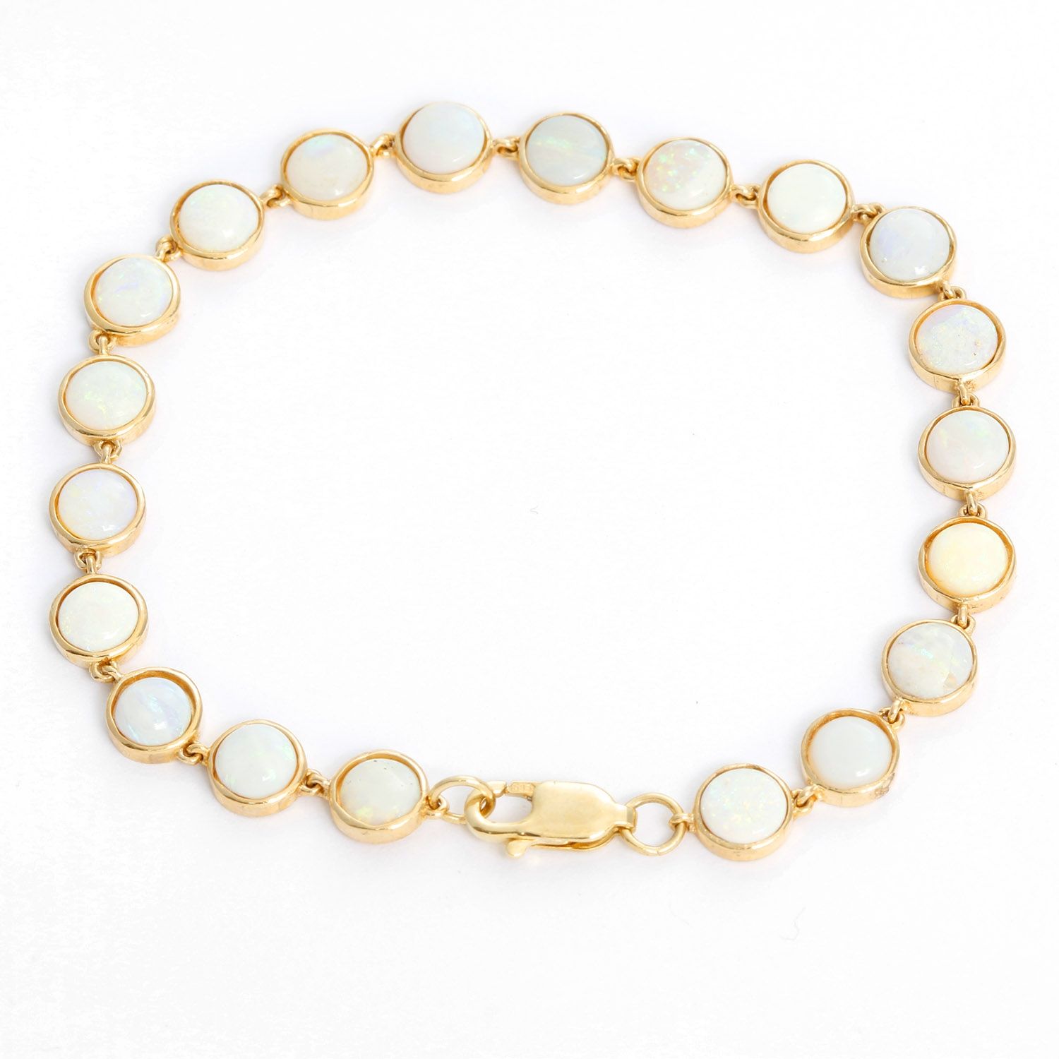 【だきます】 14K Gold Opal Bracelet for Women Girls Real Gold， 6.5''-8.5 ...