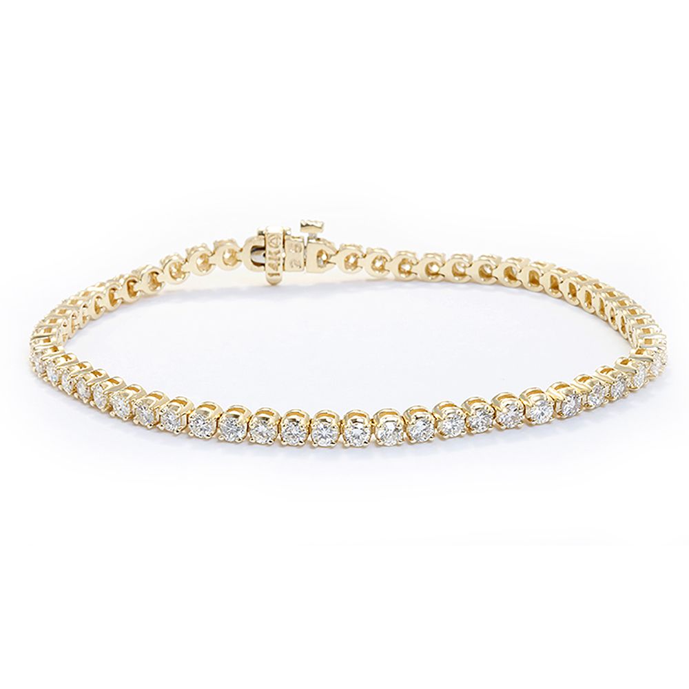 Beautiful 14K Yellow Gold and Diamond Tennis Bracelet