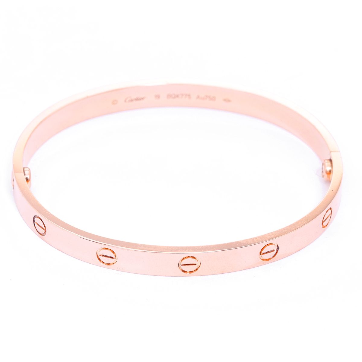 Cartier Love Bracelet 18k Rose Gold Size 19 With Screwdriver