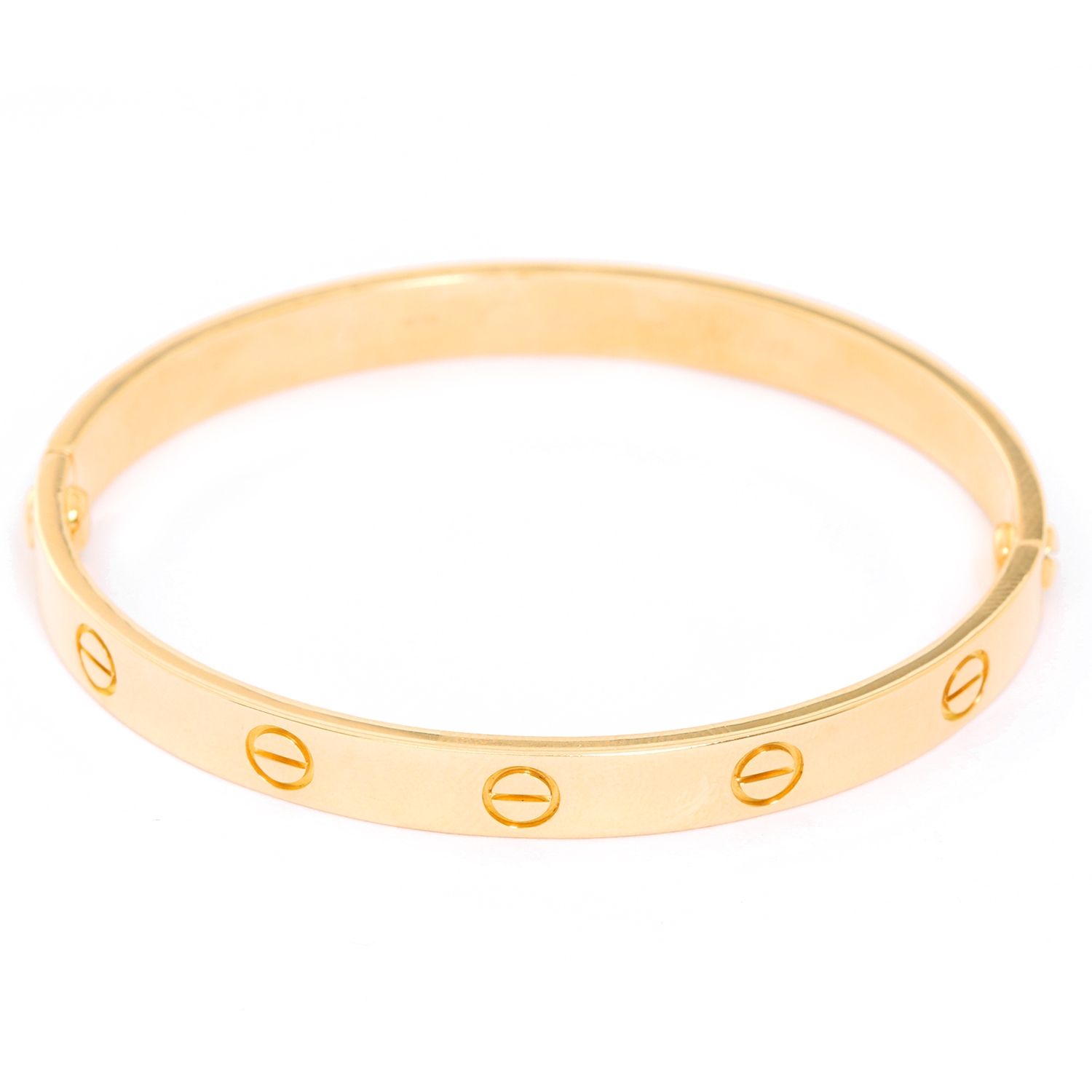 Cartier Love Bracelet 18k Yellow Gold Size 17 With Screwdriver