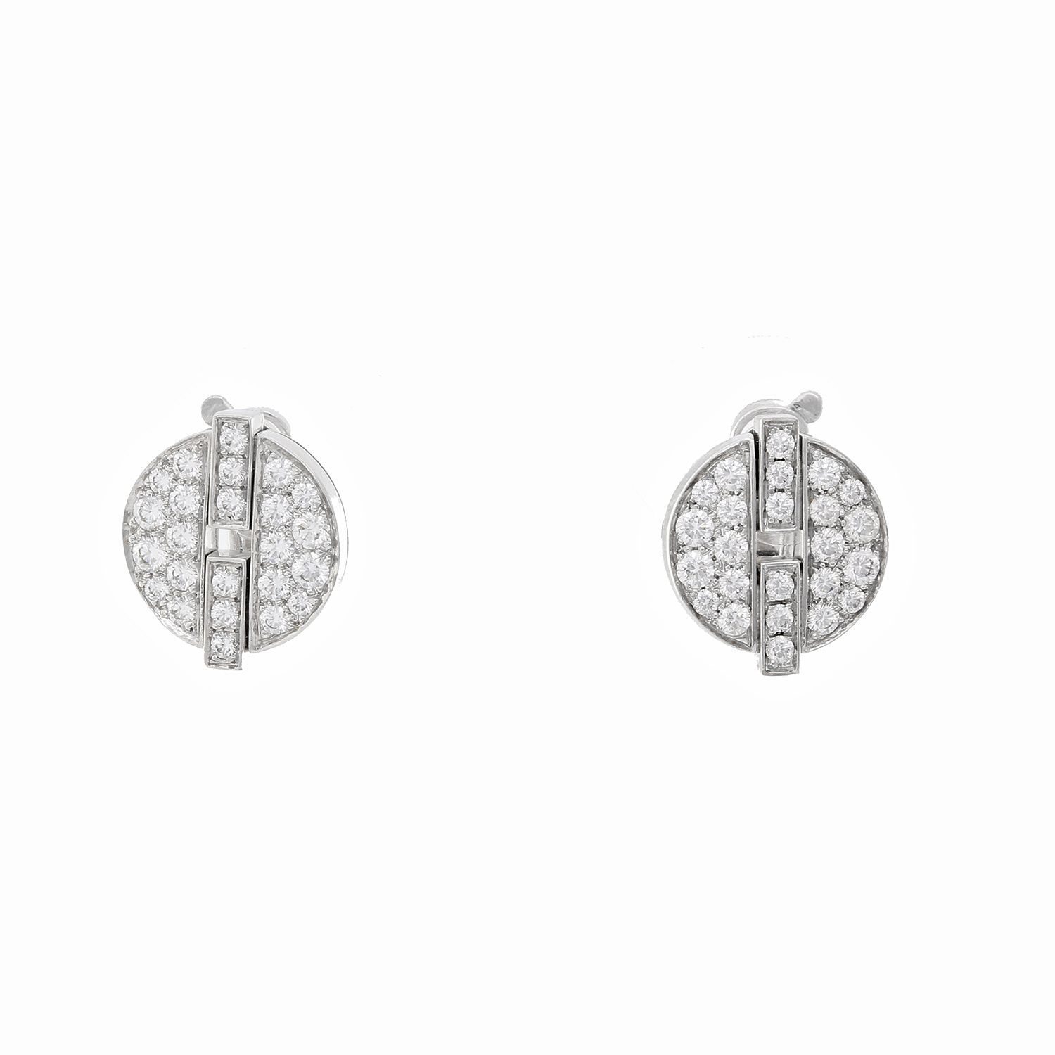 Cartier Large Himalia White Gold Earrings