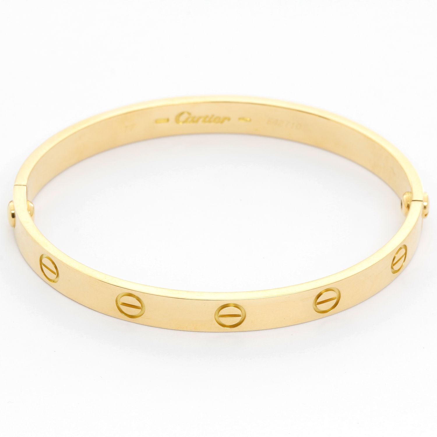 cartier yellow gold love bracelet size 17