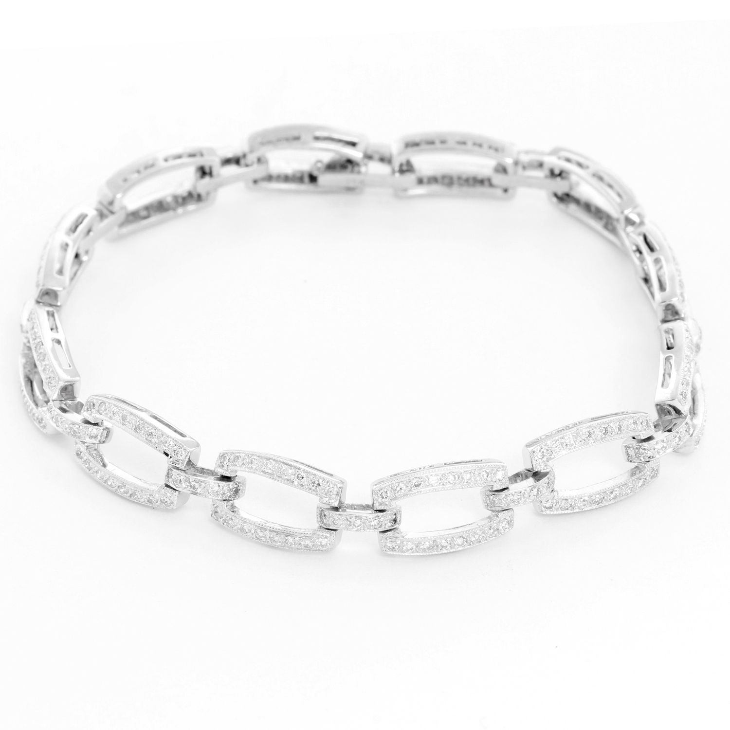 18K White Gold Diamond Link Bracelet