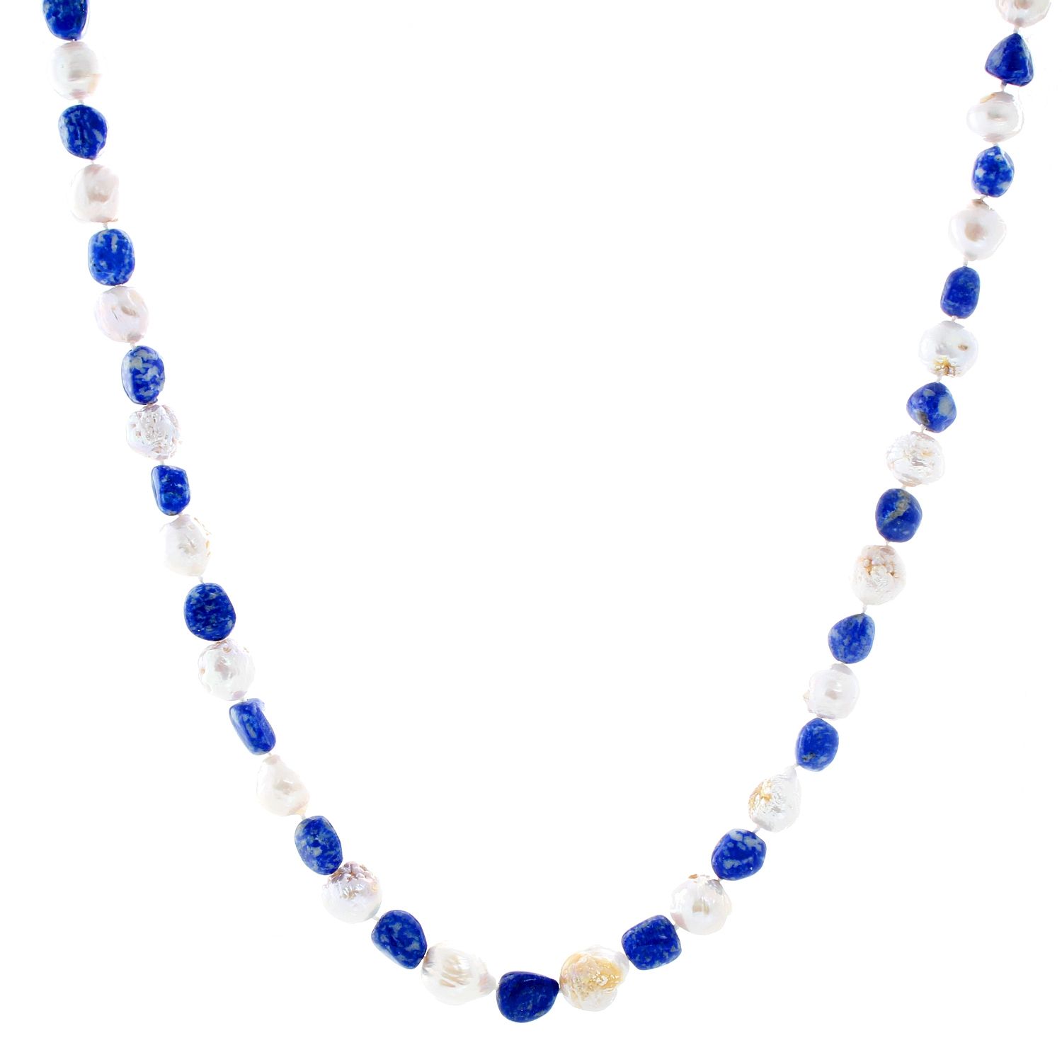 lapis lazuli pearl necklace