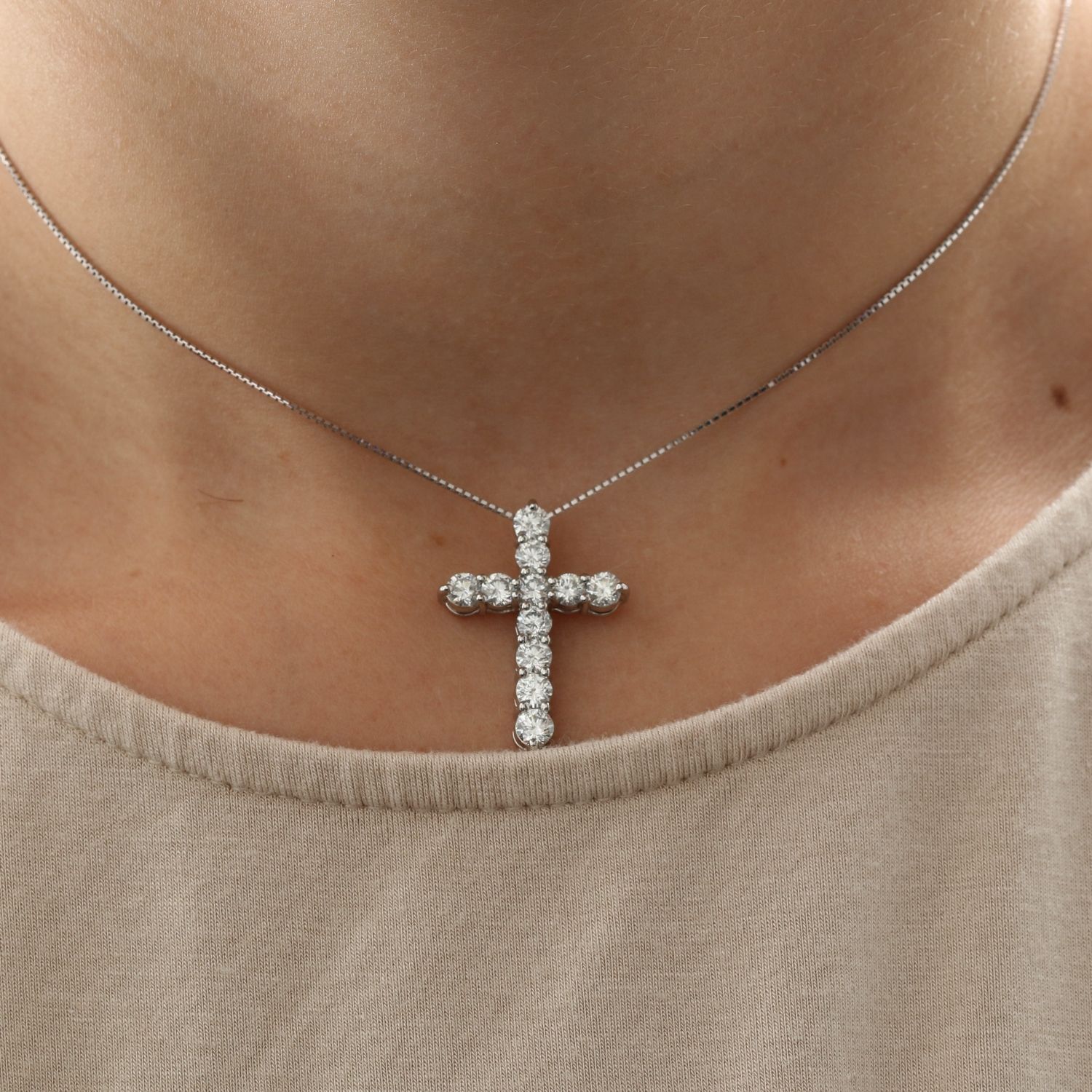Diamond cross pendant