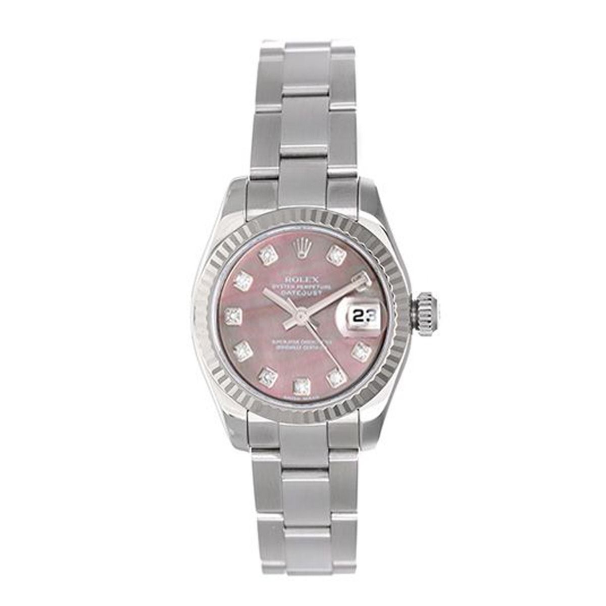 Rolex Ladies Watch Datejust Mother of Pearl Diamond Dial 179174