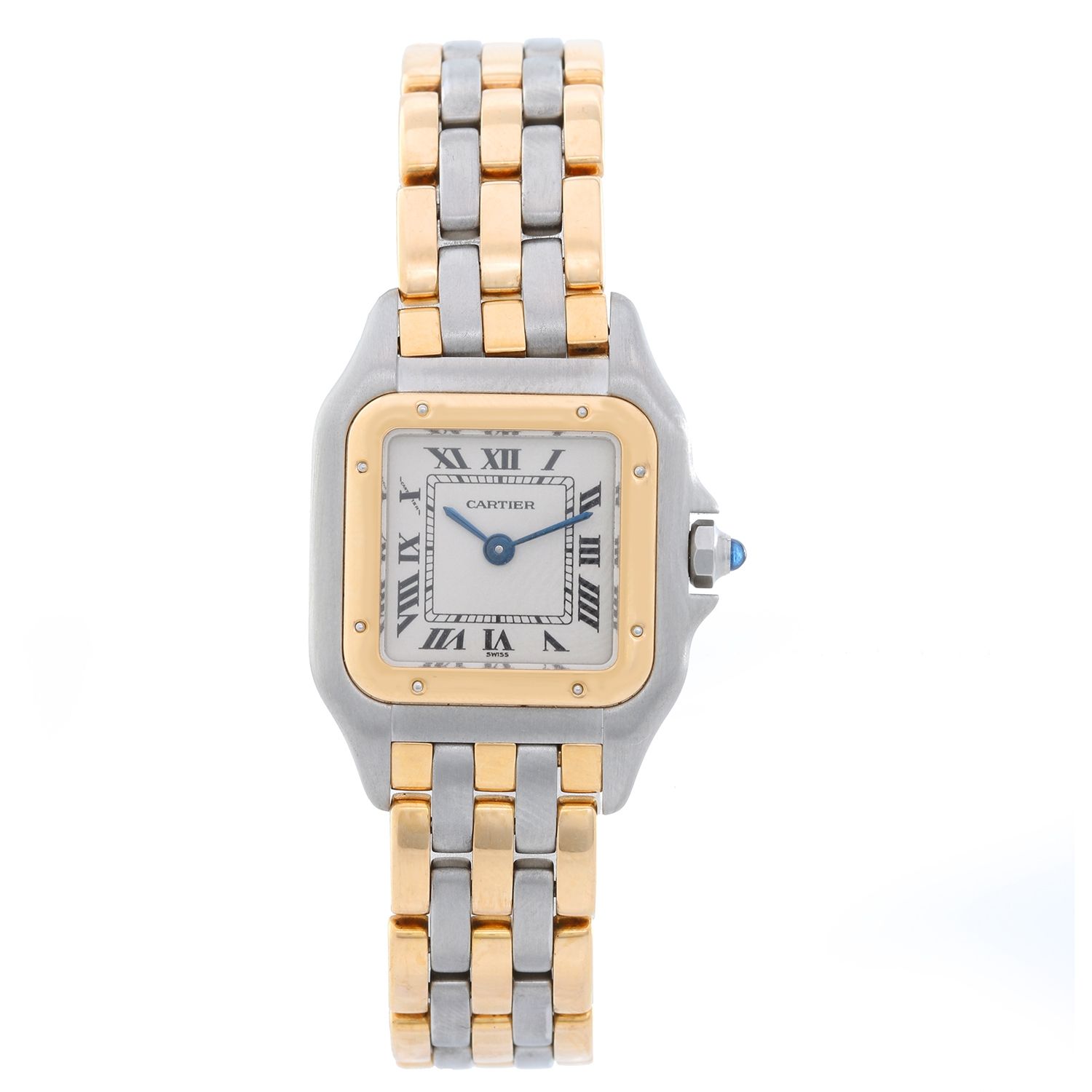 Ladies Cartier 3-Row Panther 2-Tone Steel & Gold Watch