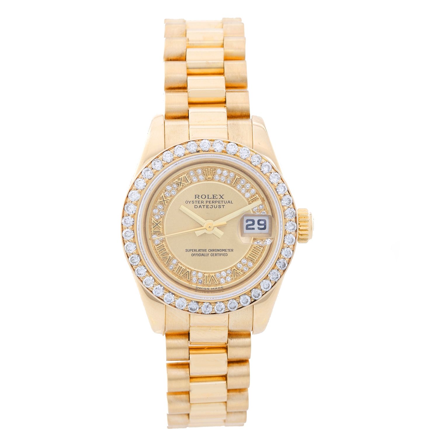 Rolex Ladies President 18k Yellow Gold Watch 179178