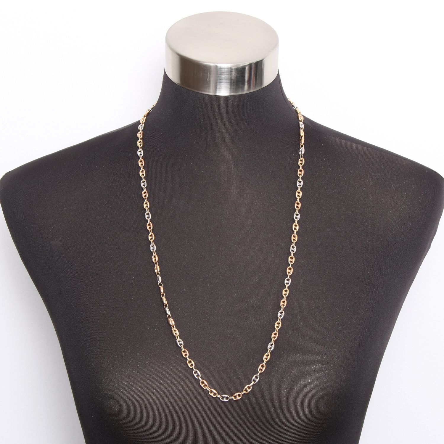 Italian 14k Tri Color Gold Link Necklace