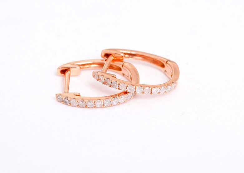 diamond mini huggie earrings