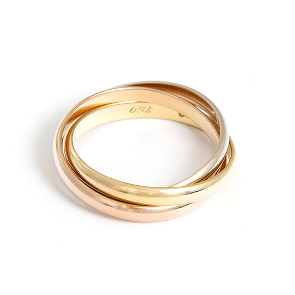 Cartier Trinity 18K Tri-Color Ring Sz. 55