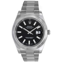 rolex datejust steel black dial